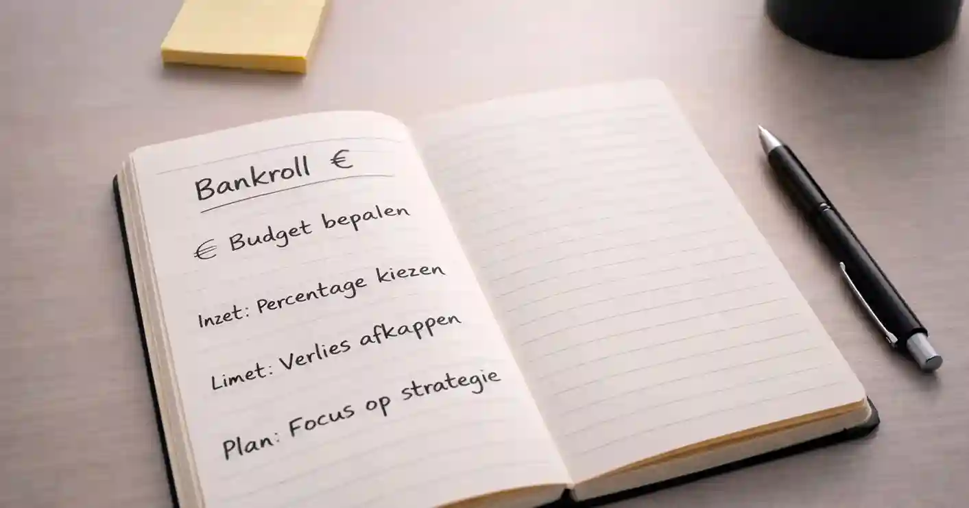 Notitieboek met weddenschap strategie en €-symbool