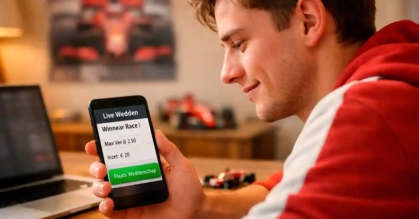 Jonge F1-fan die voor het eerst een weddenschap plaatst