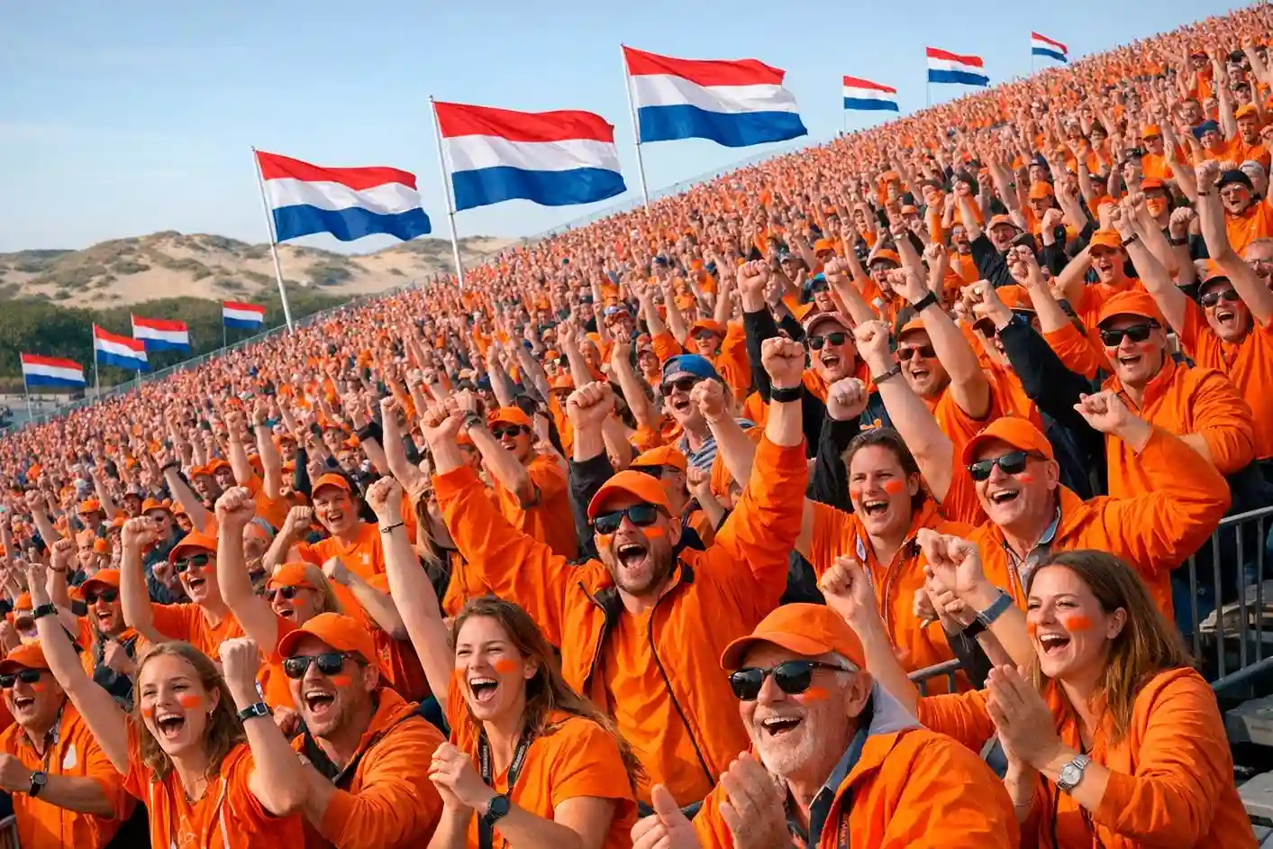 Nederlandse F1-fans juichen in oranje bij Circuit Zandvoort